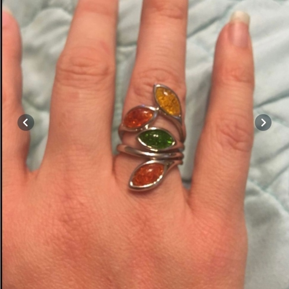 Amber 🍂 silver ring - Picture 8 of 8